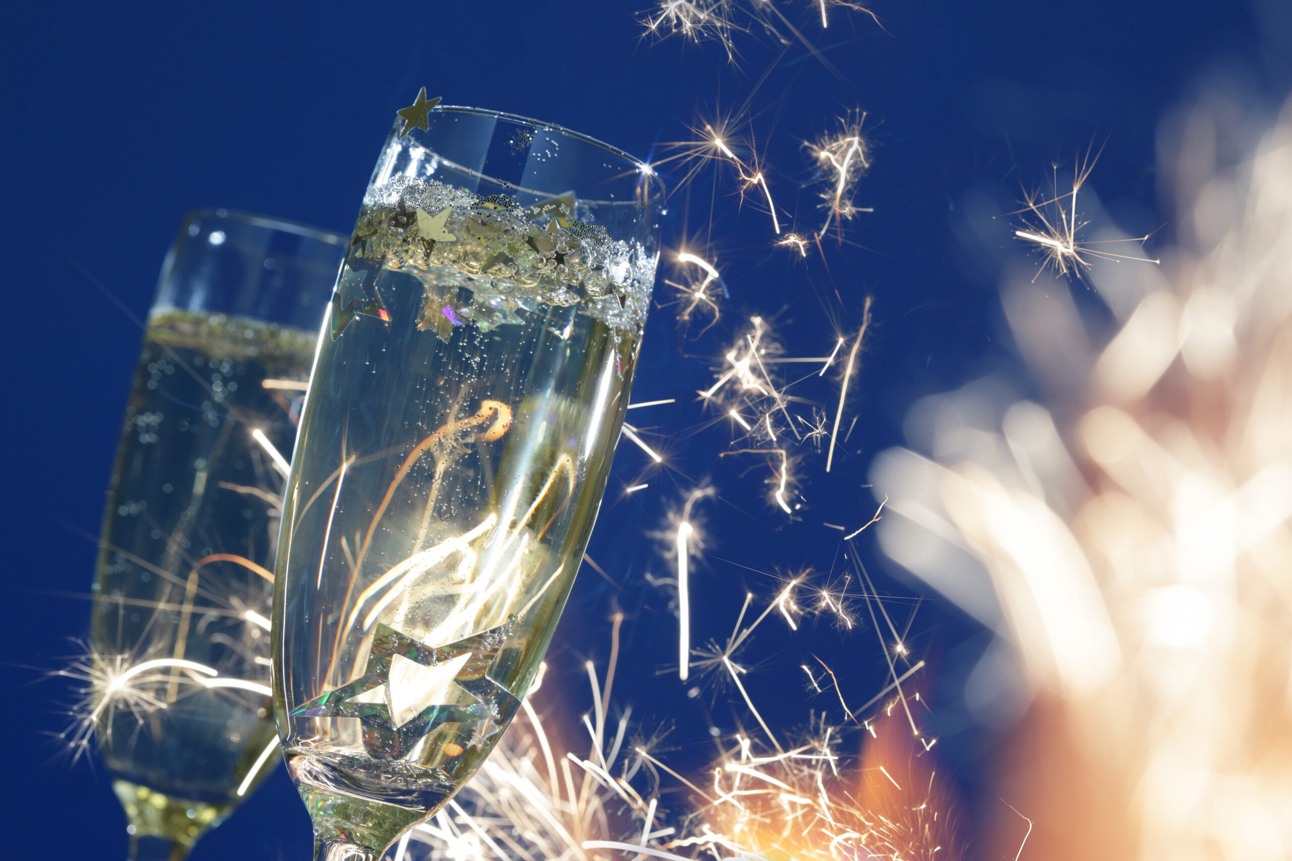 new years eve champagne and sparklers